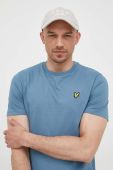 Бавовняна футболка Lyle & Scott однотонний колір блакитний Бавовняна футболка Lyle & Scott однотонний колір блакитний