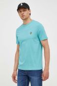 Бавовняна футболка Lyle & Scott колір бірюзовий однотонний Бавовняна футболка Lyle & Scott колір бірюзовий однотонний