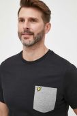 Бавовняна футболка Lyle & Scott колір чорний однотонний