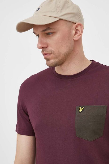 Бавовняна футболка Lyle & Scott колір фіолетовий однотонний Бавовняна футболка Lyle & Scott колір фіолетовий однотонний