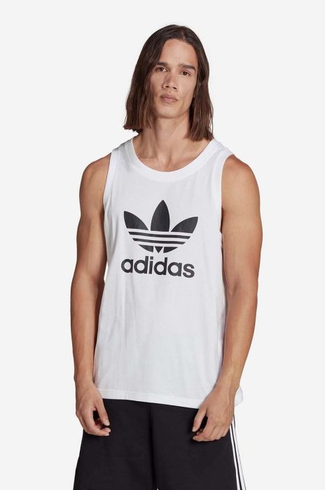 Бавовняний топ adidas Originals Adicolor Classics Trefoil Tank Top колір білий IA4808-white Бавовняний топ adidas Originals Adicolor Classics Trefoil Tank Top колір білий IA4808-white