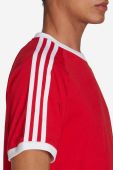 Бавовняна футболка adidas Originals Adicolor Classics 3-Stripes колір червоний візерунок IA4852-red