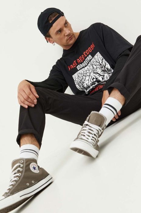 Бавовняна футболка Vans Fast and Loose колір чорний візерунок Бавовняна футболка Vans Fast and Loose колір чорний візерунок
