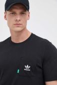 Футболка adidas Originals Essentials+ Made With Hemp Tee чоловіча колір чорний однотонна HR8623-BLACK Футболка adidas Originals Essentials+ Made With Hemp Tee чоловіча колір чорний однотонна HR8623-BLACK
