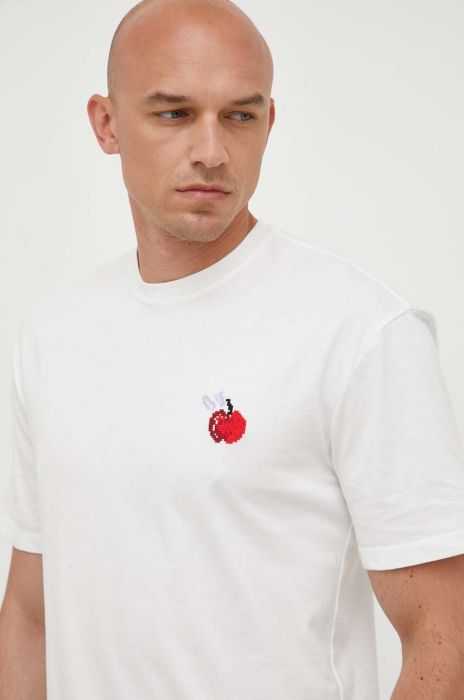 Бавовняна футболка United Colors of Benetton колір білий з аплікацією (3343336)
