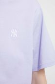 Бавовняна футболка 47brand MLB New York Yankees колір фіолетовий з аплікацією Бавовняна футболка 47brand MLB New York Yankees колір фіолетовий з аплікацією