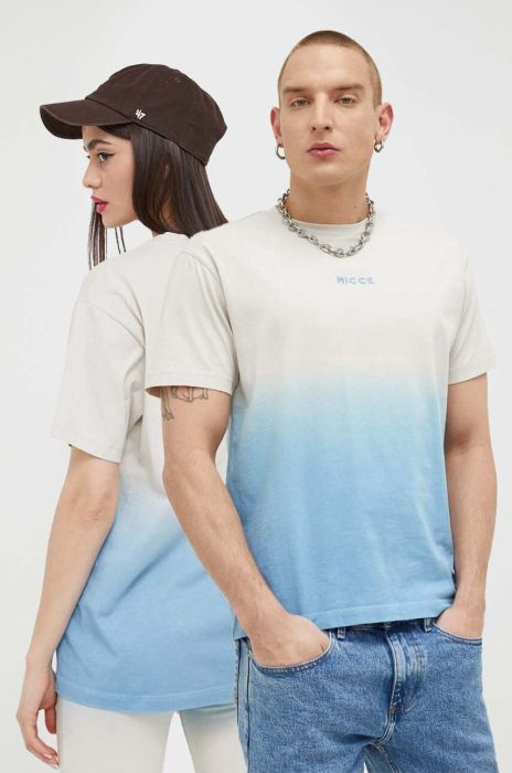 Бавовняна футболка Nicce візерунок колір блакитний Бавовняна футболка Nicce візерунок колір блакитний
