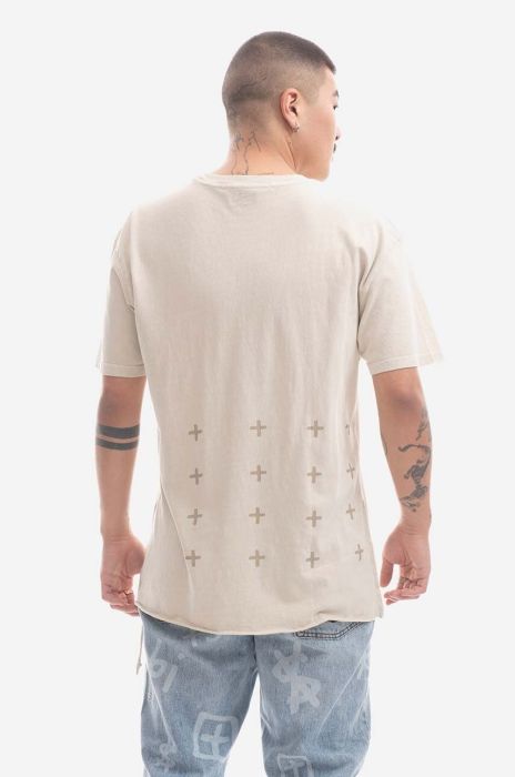 Бавовняна футболка KSUBI колір бежевий з принтом 5000006301-TAN Бавовняна футболка KSUBI колір бежевий з принтом 5000006301-TAN