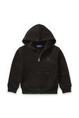 Дитяча кофта Polo Ralph Lauren колір чорний з капюшоном однотонна Дитяча кофта Polo Ralph Lauren колір чорний з капюшоном однотонна