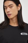 Бавовняний лонгслів G-Star Raw колір чорний з аплікацією