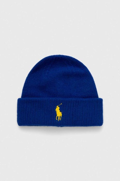 Вовняна шапка Polo Ralph Lauren з товстого трикотажу вовна колір блакитний (3630729) Вовняна шапка Polo Ralph Lauren з товстого трикотажу вовна колір блакитний (3630729)