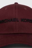 Бавовняна бейсболка Michael Kors колір бордовий з аплікацією Бавовняна бейсболка Michael Kors колір бордовий з аплікацією