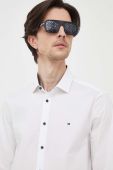 Сорочка Tommy Hilfiger чоловіча колір білий slim з італійським коміром Сорочка Tommy Hilfiger чоловіча колір білий slim з італійським коміром