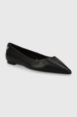 Шкіряні балетки Tommy Hilfiger ESSENTIAL POINTED BALLERINA колір чорний  FW0FW07863 Шкіряні балетки Tommy Hilfiger ESSENTIAL POINTED BALLERINA колір чорний  FW0FW07863