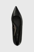 Шкіряні балетки Tommy Hilfiger ESSENTIAL POINTED BALLERINA колір чорний  FW0FW07863 Шкіряні балетки Tommy Hilfiger ESSENTIAL POINTED BALLERINA колір чорний  FW0FW07863