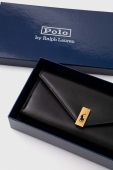 Шкіряний гаманець Polo Ralph Lauren жіночий колір чорний (3630738)