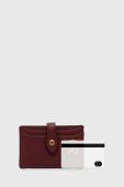 Шкіряний чохол на банківські карти Polo Ralph Lauren колір бордовий Шкіряний чохол на банківські карти Polo Ralph Lauren колір бордовий
