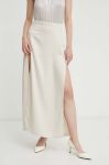 Спідниця Bruuns Bazaar колір бежевий midi пряма