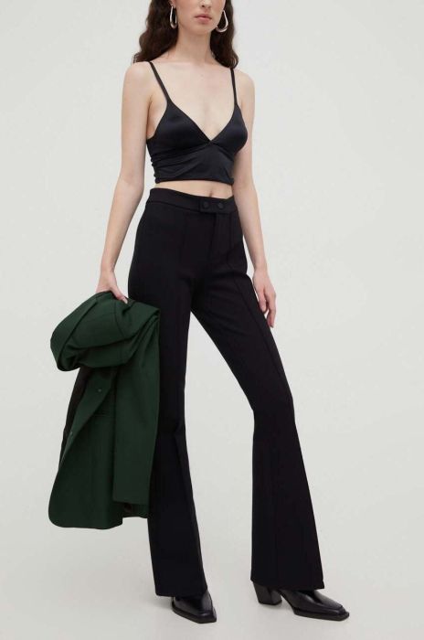 Штани Marc O'Polo DENIM жіночі колір чорний кльош висока посадка Штани Marc O'Polo DENIM жіночі колір чорний кльош висока посадка