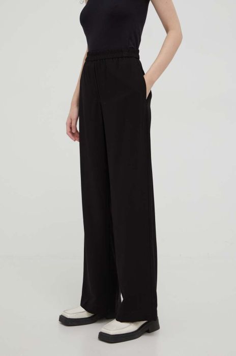 Штани Marc O'Polo жіночі колір чорний широке висока посадка (3611168) Штани Marc O'Polo жіночі колір чорний широке висока посадка (3611168)