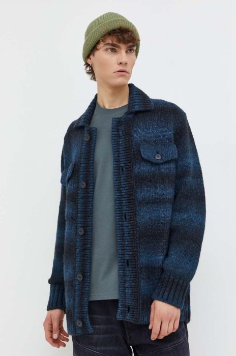 Кардиган з домішкою вовни Marc O'Polo колір блакитний Кардиган з домішкою вовни Marc O'Polo колір блакитний