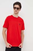Бавовняна футболка Tommy Hilfiger чоловічий колір червоний з аплікацією