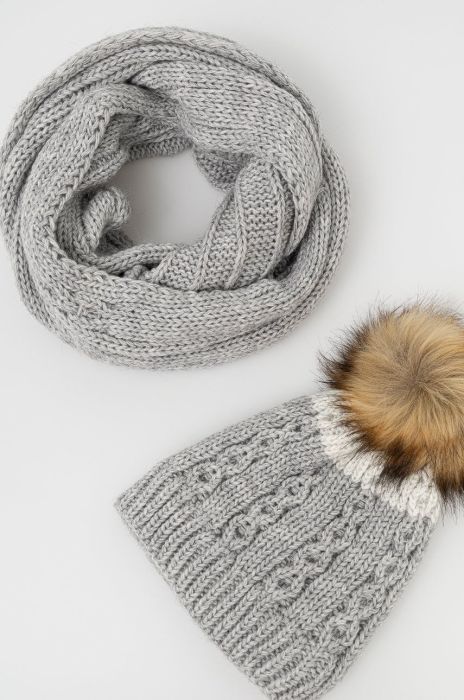 Шапка і снуд Answear Lab колір сірий (2628290) Шапка і снуд Answear Lab колір сірий (2628290)