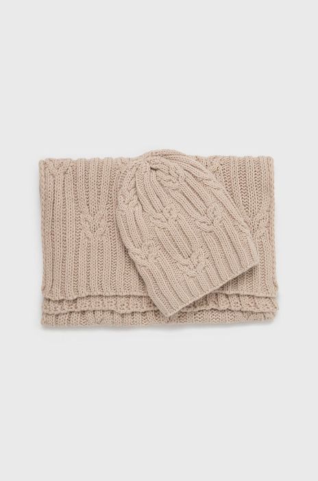 Шапка і шарф Answear Lab колір бежевий (2655226) Шапка і шарф Answear Lab колір бежевий (2655226)