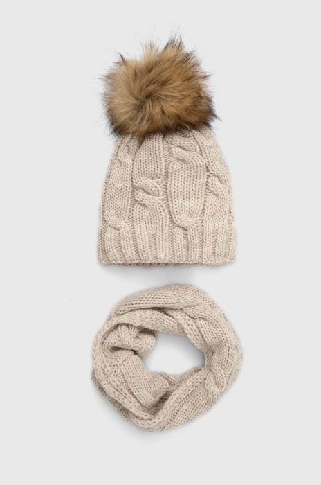 Шапка і снуд Answear Lab колір бежевий (3619535) Шапка і снуд Answear Lab колір бежевий (3619535)