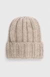 Шапка з вовною Answear Lab колір бежевий з товстого трикотажу (3619554) Шапка з вовною Answear Lab колір бежевий з товстого трикотажу (3619554)