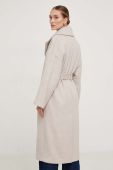 Вовняне пальто Answear Lab колір бежевий перехідний двобортний