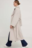 Вовняне пальто Answear Lab колір бежевий перехідний двобортний