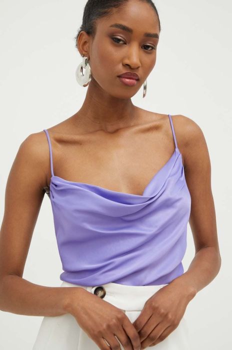 Топ Answear Lab колір фіолетовий однотонна Топ Answear Lab колір фіолетовий однотонна