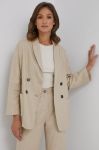 Піджак Answear Lab колір бежевий двобортний однотонна (2422659) Піджак Answear Lab колір бежевий двобортний однотонна (2422659)