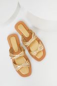 Шкіряні шльопанці Answear Lab Жіночі колір золотий (2972112)
