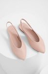 Шкіряні балетки Answear Lab колір бежевий відкрита п'ята