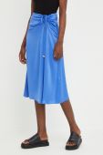 Спідниця Answear Lab midi пряма колір блакитний (2469039)