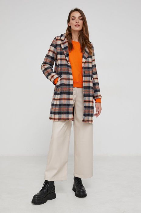 Штани Answear Lab жіноче колір бежевий широке висока посадка Штани Answear Lab жіноче колір бежевий широке висока посадка