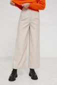 Штани Answear Lab жіноче колір бежевий широке висока посадка Штани Answear Lab жіноче колір бежевий широке висока посадка