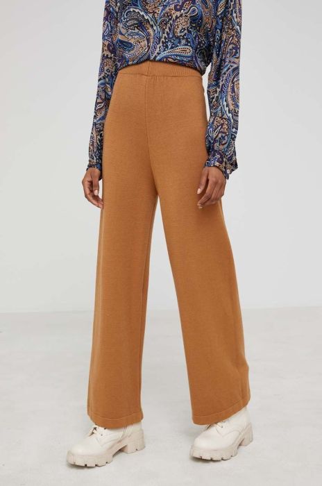 Штани Answear Lab жіночі колір коричневий однотонні Штани Answear Lab жіночі колір коричневий однотонні