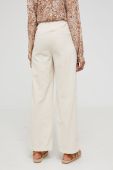 Штани з льоном Answear Lab жіночі колір бежевий широке висока посадка Штани з льоном Answear Lab жіночі колір бежевий широке висока посадка