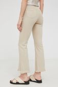 Штани Answear Lab жіночі колір бежевий облягаюче середня посадка