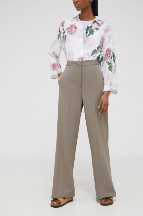 Штани Answear Lab жіночі колір бежевий пряме висока посадка (2426655) Штани Answear Lab жіночі колір бежевий пряме висока посадка (2426655)