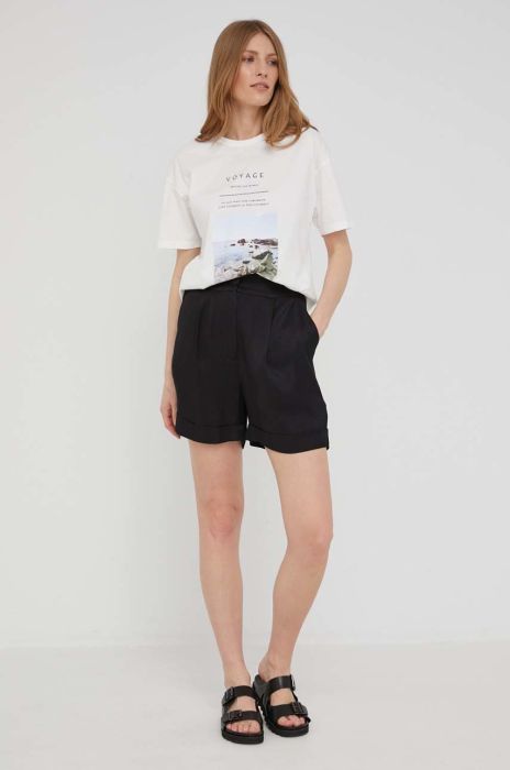 Шорти Answear Lab жіночі колір чорний однотонні висока посадка (2255704)