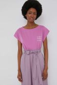 Футболка Answear Lab жіночий колір фіолетовий Футболка Answear Lab жіночий колір фіолетовий