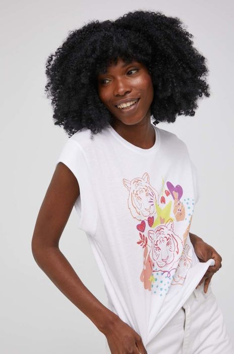 Бавовняна футболка Answear Lab колір білий (2343021)