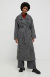 Пальто з вовною Answear Lab колір сірий перехідне oversize