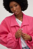 Джинсова куртка Answear Lab жіноча колір рожевий перехідна oversize Джинсова куртка Answear Lab жіноча колір рожевий перехідна oversize