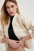 Куртка-бомбер Answear Lab жіночий колір бежевий перехідна oversize (3107897)
