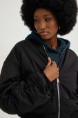 Куртка-бомбер Answear Lab жіночий колір чорний перехідна oversize Куртка-бомбер Answear Lab жіночий колір чорний перехідна oversize